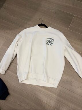 lululemon athletica White Crewneck Sweatshirt with Subtle Logo
